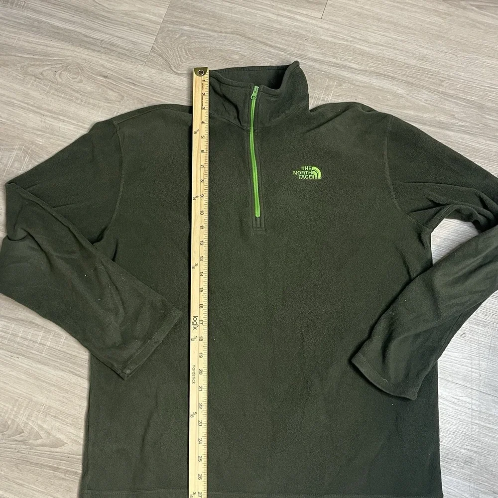 The North Face Pullover Mens Medium‎ Green 1/4 Zip Fleece Sweater Long Sleeve